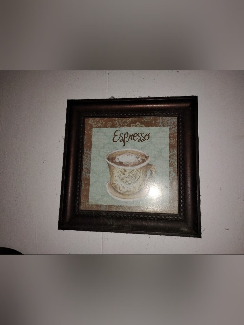 Espresso Wall Art Framed Print - Brown and Cream